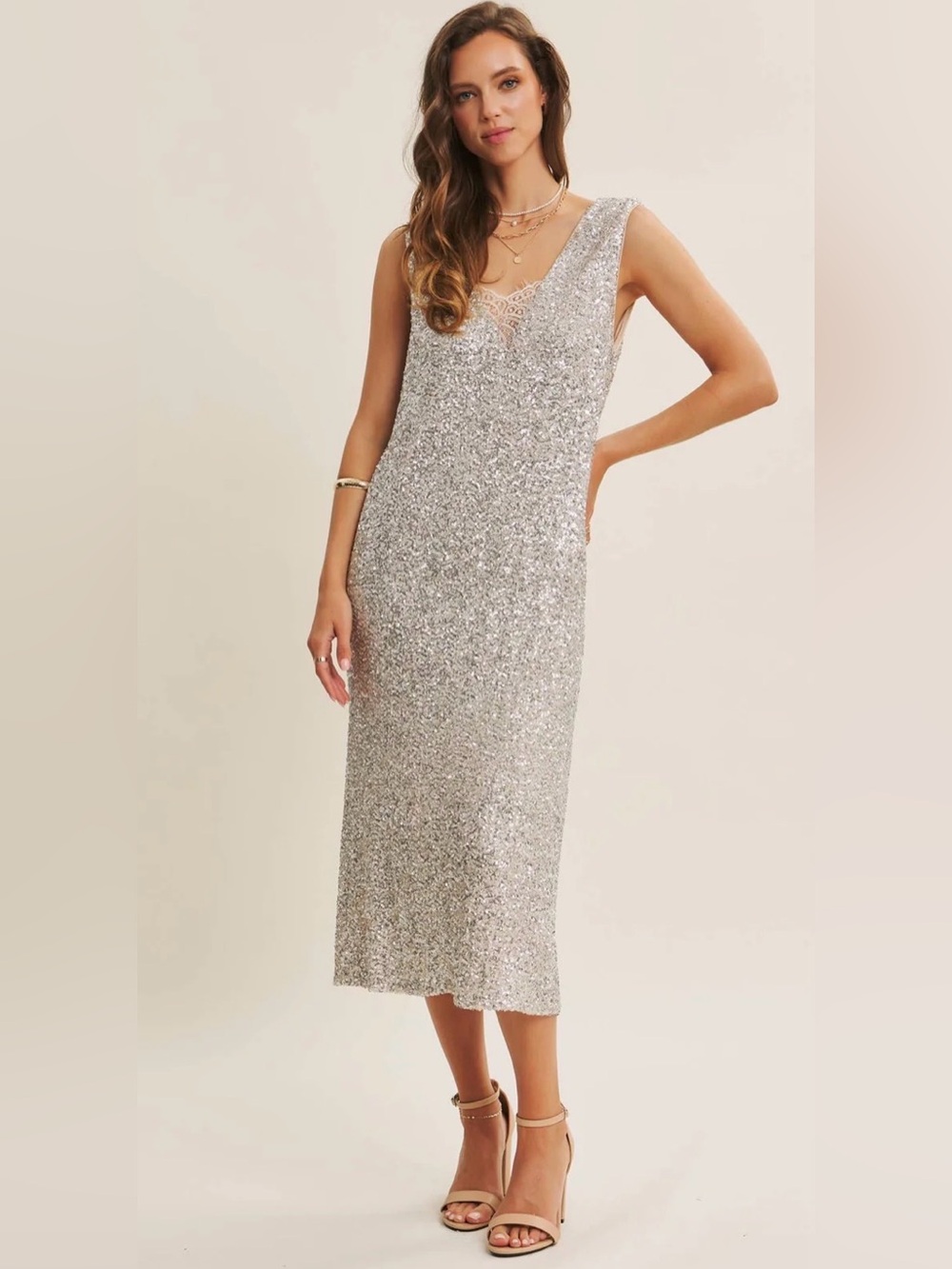 Champagne Sequin Dress